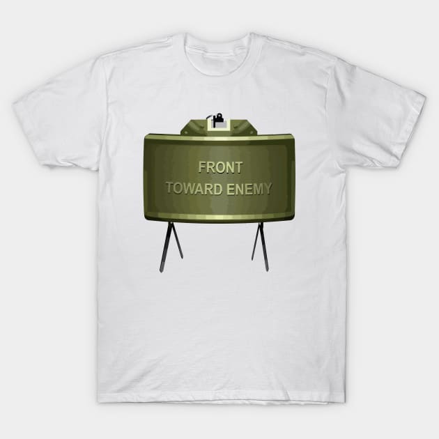 Front Toward Enemy Distressed Claymore Mine Military T-Shirt by Arrow